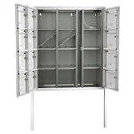 Bloc collectif Leabox  3x4  grade 3  simple face  extérieur  fixation sur pieds à sceller  blanc neige  ral 9016 finition brillante