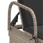 vidaXL Chaise longue avec roues et coussins gris clair résine tressée