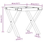 vidaXL Pieds de table basse cadre en X 40x40x33 cm acier