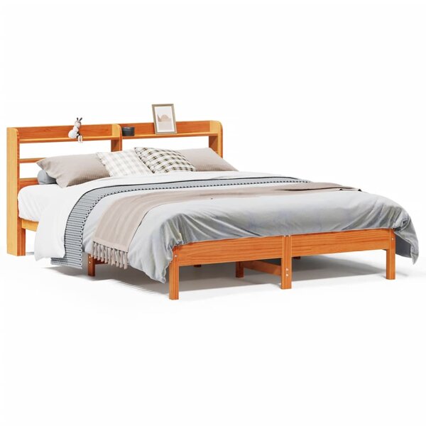 vidaXL Cadre de lit sans matelas cire marron 140x200cm bois pin massif
