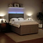 vidaXL Sommier à lattes de lit et matelas Gris clair 140x200cm Velours
