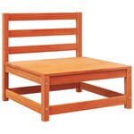 vidaXL Canapé jardin sans accoudoirs coussins cire marron massif pin