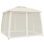 vidaXL Tonnelle avec double toit et parois en filet crème acier