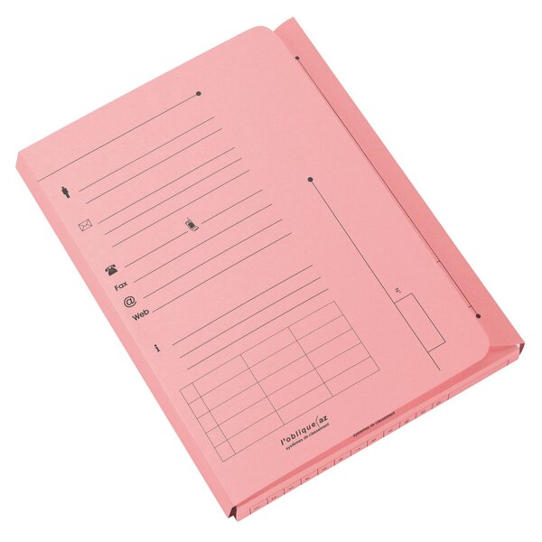 Chemise index kraft l'oblique az 23 5 x 31 5 cm - paquet de 25 - rose pastel