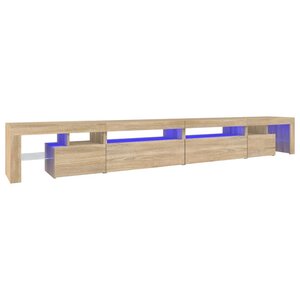 vidaXL Meuble TV avec lumières LED Chêne sonoma 290x36 5x40 cm