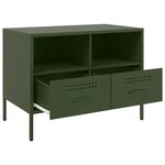 vidaXL Meubles TV 2 Pièces vert olive 68x39x50 5 cm acier laminé à froid