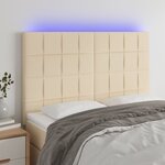 vidaXL Tête de lit à LED Crème 144x5x118/128 cm Tissu