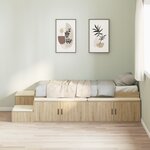 vidaXL Cadre de lit de rangement Chêne Sonoma 100x200 cm