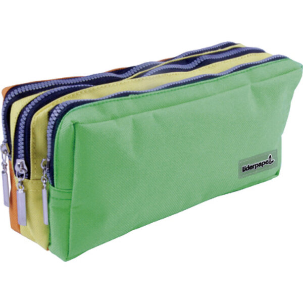 Trousse scolaire liderpapel large rectangulaire 3 compartiment 195x70x80 mm tricolore
