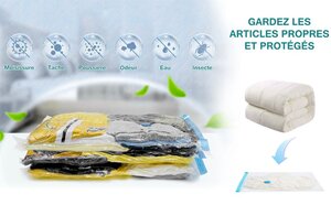 Set de 6 housses de rangement sous vide avec pompe manuelle - Maxi