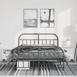 vidaXL Cadre de lit métal sans matelas avec pied de lit noir 135x190cm
