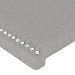 vidaXL Tête de lit à LED Gris clair 144x5x118/128 cm Tissu