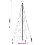 vidaXL Arbre de Noël avec poteau en métal 500 LED blanches chaudes 3 m