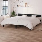 vidaXL Cadre de lit Noir Bois de pin massif 180x200 cm Super King