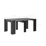 vidaXL Table à manger extensible Noir brillant 175x90x75 cm