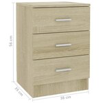 vidaXL Tables de chevet 2Pièces chêne sonoma 38x35x56cm bois d'ingénierie