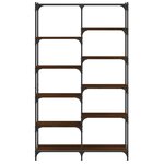 vidaXL Bibliothèque chêne brun 100x32x170 cm bois d'ingénierie et fer