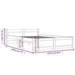 vidaXL Cadre de lit Blanc Bois massif 120x190 cm Petit double