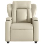 vidaXL Fauteuil inclinable de massage Crème Similicuir