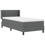 Lit à sommier vidaXL avec matelas gris foncé 90x200 cm en tissu