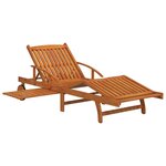vidaXL Ensemble de chaises longues lot de 2 table Bois acacia massif