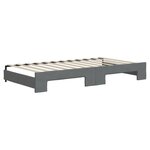 vidaXL Lit de jour avec gigogne sans matelas gris foncé 100x200 cm
