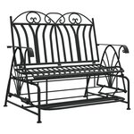 vidaXL Banc coulissant 2 places 114 cm Noir Acier