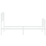 vidaXL Cadre de lit métal sans matelas avec pied de lit blanc 90x190cm