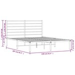 vidaXL Cadre de lit métal sans matelas avec tête de lit noir 150x200cm