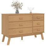 vidaXL Armoire à tiroirs OLDEN marron bois de pin solide