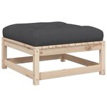 vidaXL Salon de jardin 6 Pièces avec coussins bois de pin massif