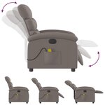 vidaXL Fauteuil de massage inclinable électrique Taupe Tissu