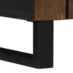 vidaXL Cabinet sous évier Noyer Bois massif  Métal Moyen Épuré