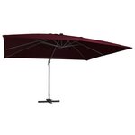 vidaXL Parasol déporté avec lumières LED Rouge bordeaux 400x300 cm