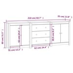 vidaXL Buffet 210x35x80 cm Bois massif de pin