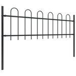 vidaXL Clôture de jardin avec dessus en cerceau Acier 15 3x0 6 m Noir