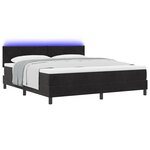 LIT BOX SPRING vidaXL avec Matelas & LED Noir 180x200 cm Velours