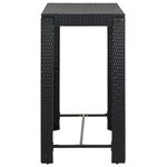 vidaXL Ensemble de bar de jardin 7 Pièces et coussins Résine tressée Noir