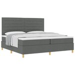 vidaXL Lit à ressorts avec matelas gris foncé 200x200 cm tissu