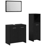 vidaXL Ensemble de meubles de salle de bain 3 pièces Chêne Noir Bois d'ingénierie