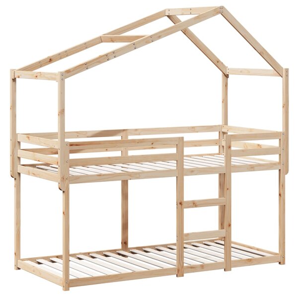 vidaXL Lit superposé avec toit 90x200 cm bois de pin massif