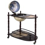 vidaXL Support de vin autoportant globe Bois d'eucalyptus Vert