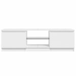 vidaXL Meuble TV avec lumières LED blanc brillant 120x30x35 5 cm