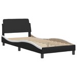 vidaXL Cadre de lit avec lumières LED noir blanc 90x200 cm similicuir
