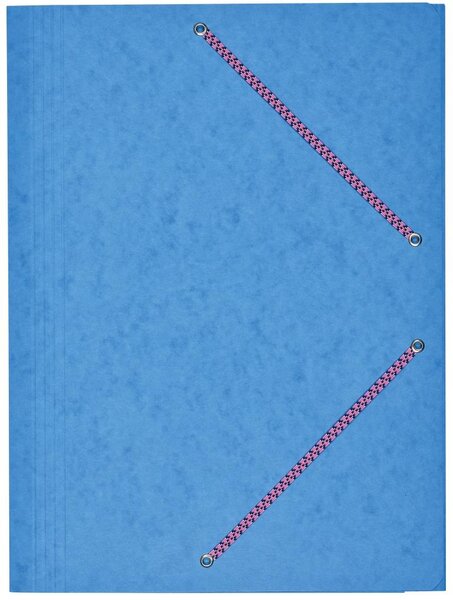 Chemise Carte Lustée 24 x 32 cm à rabats avec élastique Bleu Ciel COUTAL
