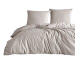 Parure de lit beige unie 140 x 200 cm