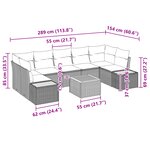 vidaXL Ensemble de Canapés de Jardin 8 pièces avec Coussins Beige Poly Rattan
