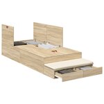 vidaXL Cadre de lit de rangement en chêne Sonoma 75x190 cm