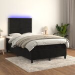 vidaXL Sommier à lattes de lit et matelas LED noir 120x190 cm velours