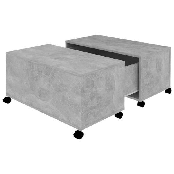 vidaXL Table basse Gris béton 75x75x38 cm Aggloméré